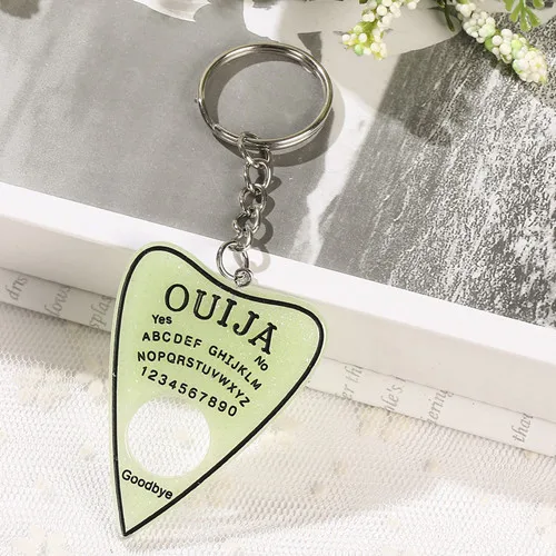 1 шт. Ouija planchette блестящая смола брелок-Шарм Ouija брелок Ouija доска Брелок Сумочка талисманы для женщин - Цвет: glitter green