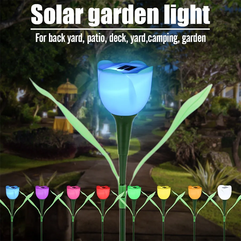

2019 New Solar Tulip Lawn Lamp Led Outdoor Plug Light Garden Light Tulip Accessories Solar tulip lawn light ourdoor garden light