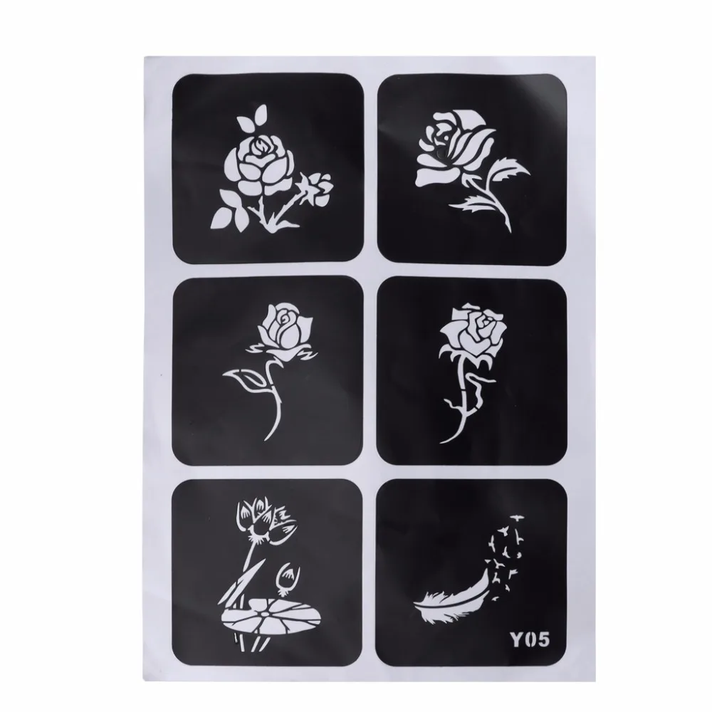 Small Glitter Tattoo Stencils Woman Girl Kids Drawing Template Tattoo Stencil 4