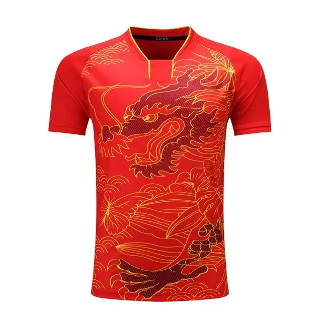 Ropa Deportiva camisa de bádminton transpirable de secado rápido, mujeres/hombres Tenis de Mesa ropa equipo Running entrenamiento Jogging deporte camisetas