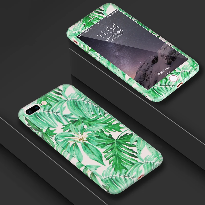 

Luxury 360 Degree Protection Full Cover Phone Case For iPhone 6 6S 7 8 Plus Painted Marble Cover for iPhone XS Max 5 5S 5E Case