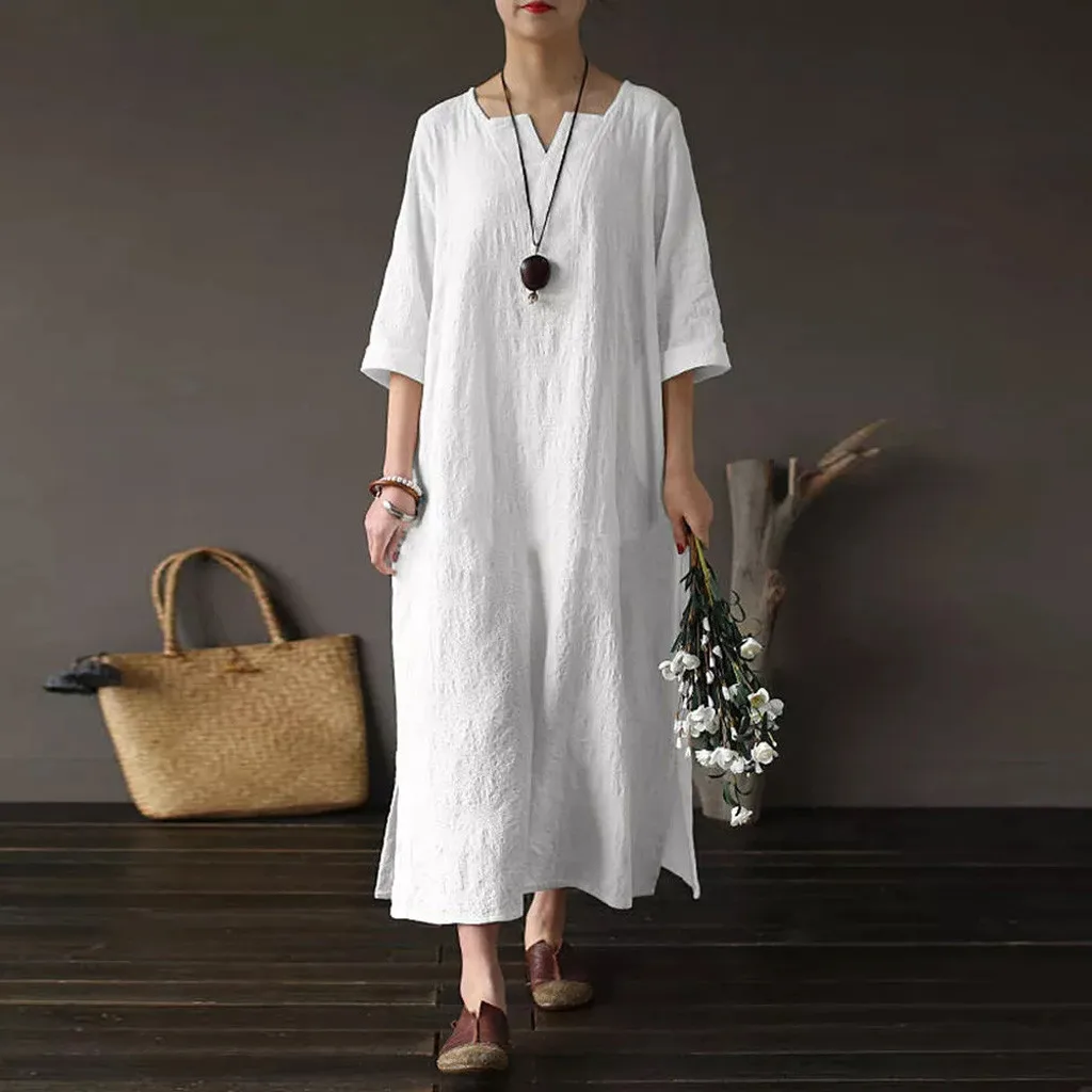 Plus Size Party Dress Summer Dress 2019 Dresses Woman Party Night Vintage Loose Half Sleeve V-neck Maxi Long Dress Vestidos