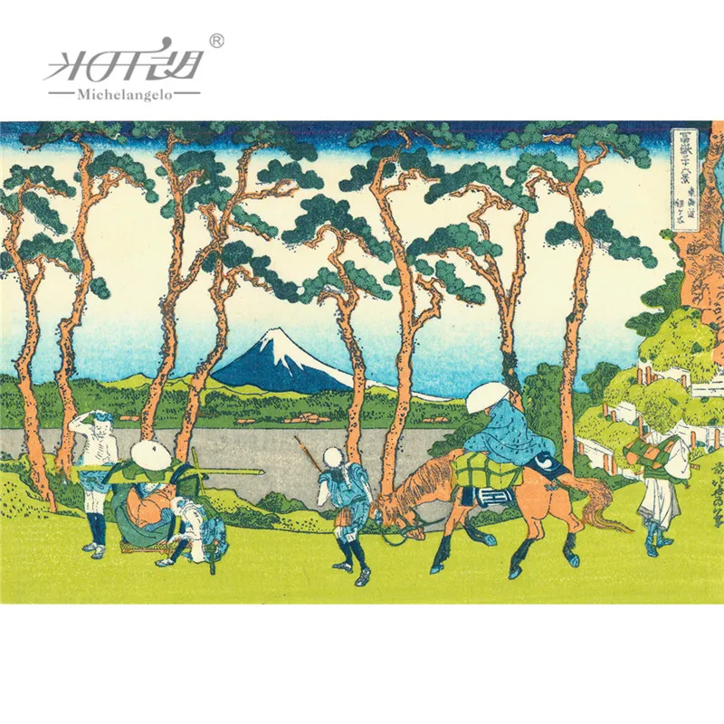 Микеланджело деревянные головоломки Ukiyoe 36 просмотров горы Fuji Hodogaya на Tokaido Hokusai развивающие игрушки живопись книги по искусству Декор