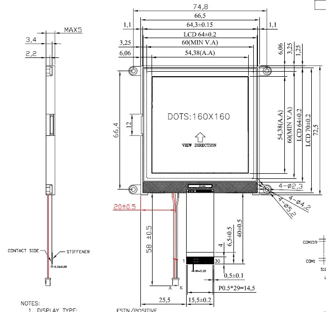 1 шт. 3,4 дюймов Графический ЖК-дисплей LCM Gary UC1698U контроллер COG FSTN 30PIN langran XTOOL X100PRO X200S X300Plus X400A