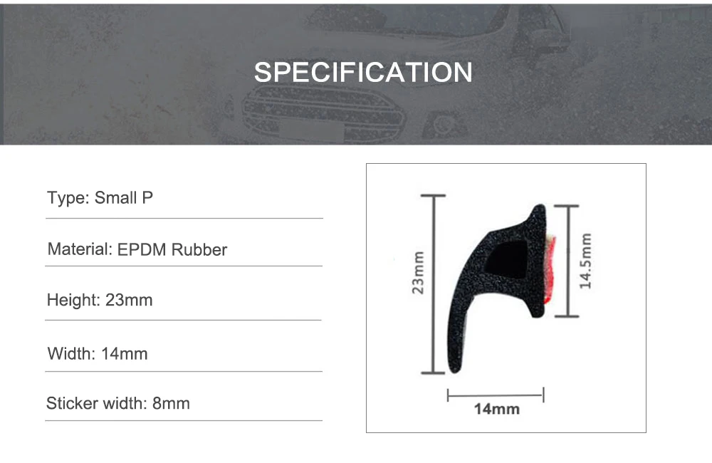 P Тип EPDM водонепроницаемый резиновый Анти-пыль уплотнительные полоски отделка для авто двери нижний край звуконепроницаемый пылезащитный