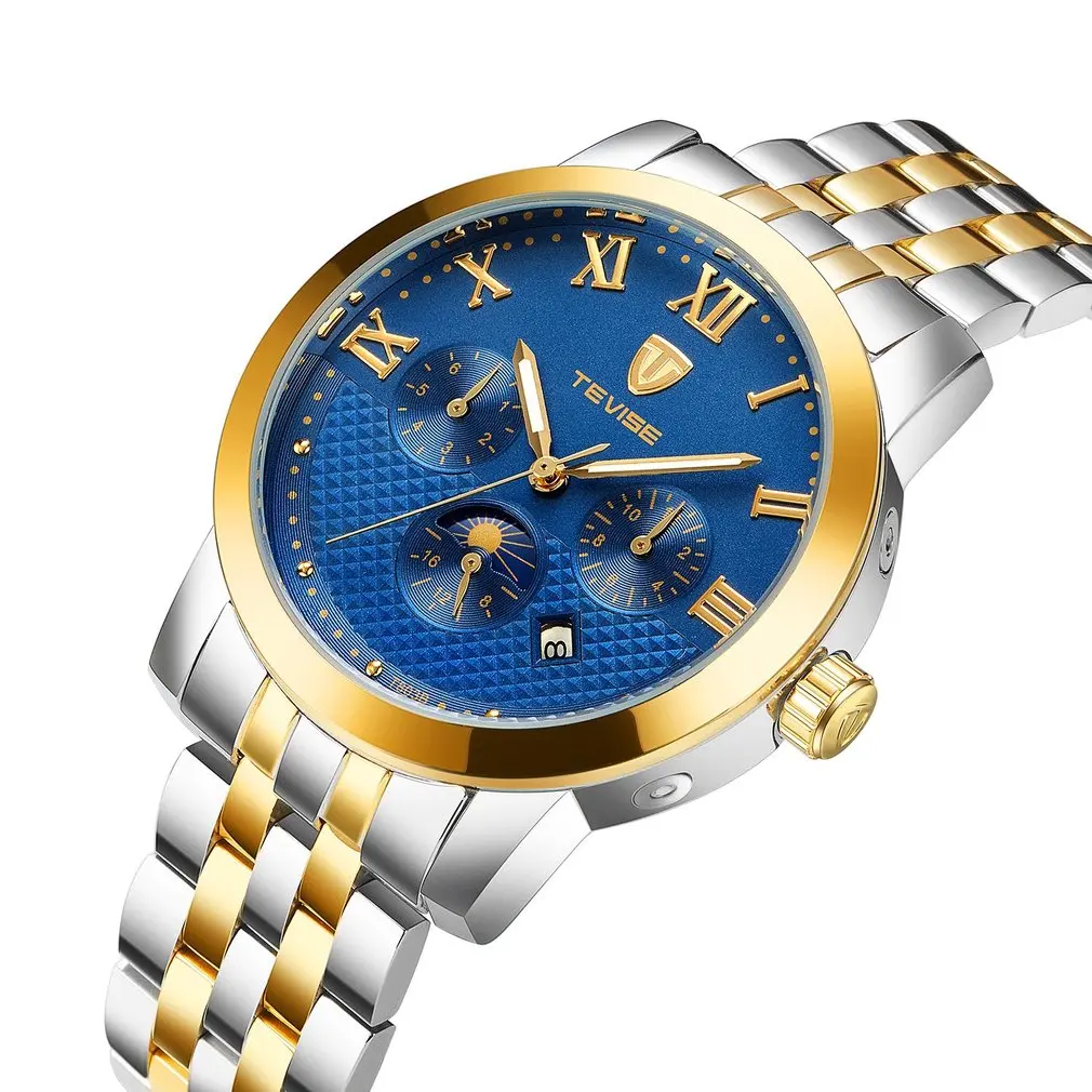 

TEVISE Men's Watches Automatic Mechanical male Watch Luxury Brand Waterproof Luminous Moon Phase Mens Watches Relogio Masculino