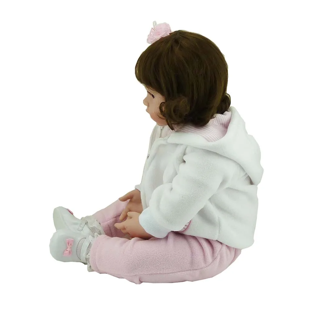 

NPK 55-58cm Silicone Girl Baby Doll Kit Lifelike Newborn Reborn Dolls for Kids Playmate Gift M09
