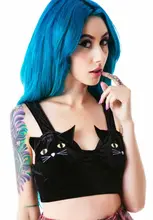 New American harajuku punk rock Lazy Oaf Kitty Titty Bra Bralet velvet Crop Top