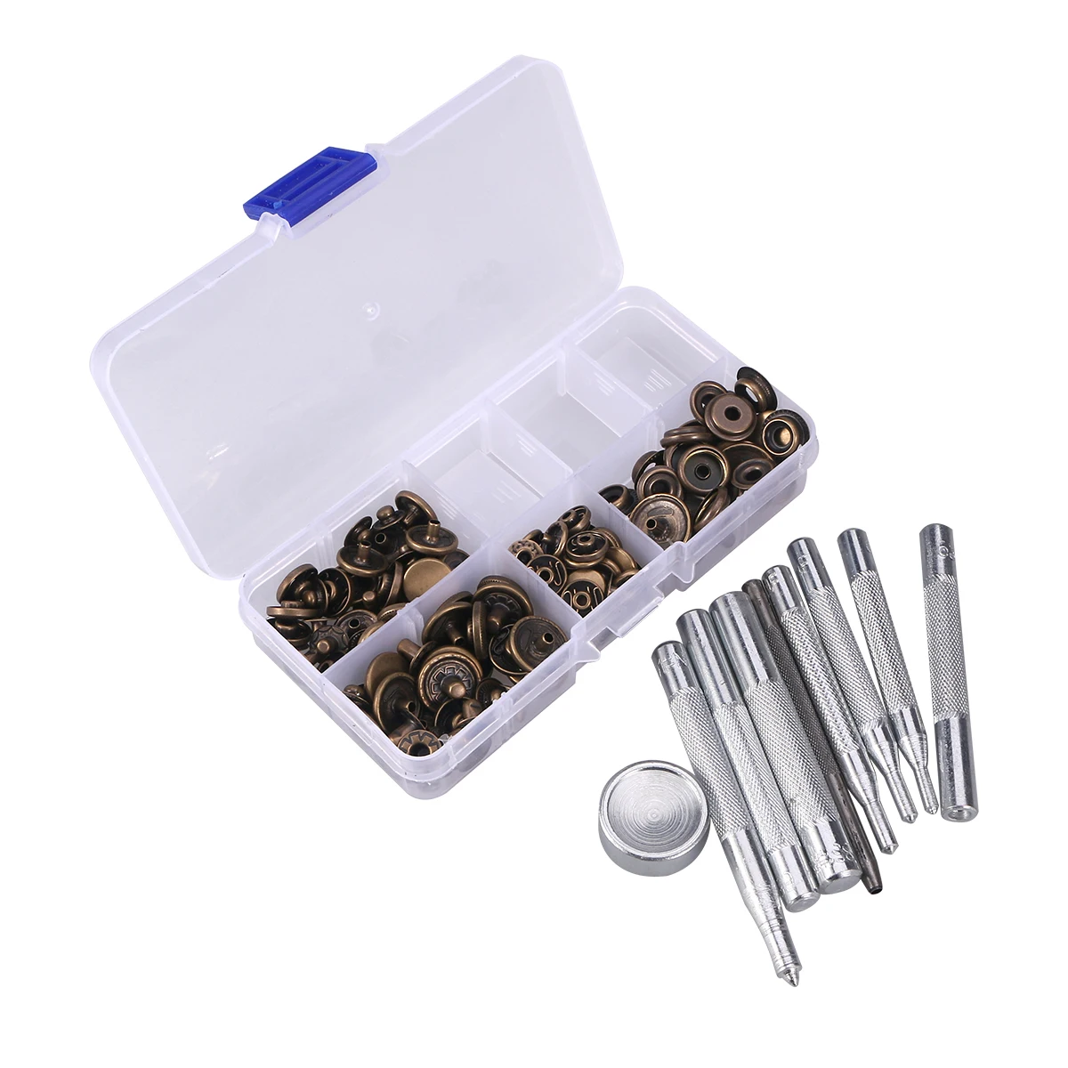 

40 Set Snap Fasteners Snaps Button Press Studs with 9 Pieces Fixing Tools (Antique Bronze)