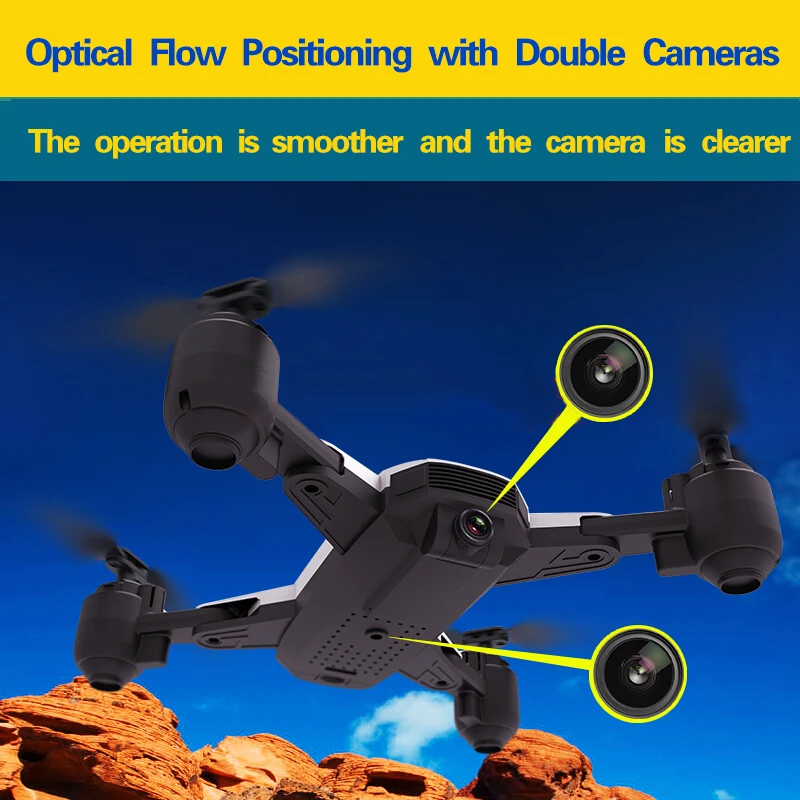 

Best 1080P Camera Drone With Camera HD Optical Flow Positioning Quadrocopter Altitude Hold FPV Quadcopters Folding RC Helicopter