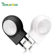 Мини-автоматический вкл/выкл Ночной светильник, светодиодный светильник с вилкой, прикроватный, для ванной, встроенный светильник с датчиком, настенный светильник с вилкой европейского стандарта