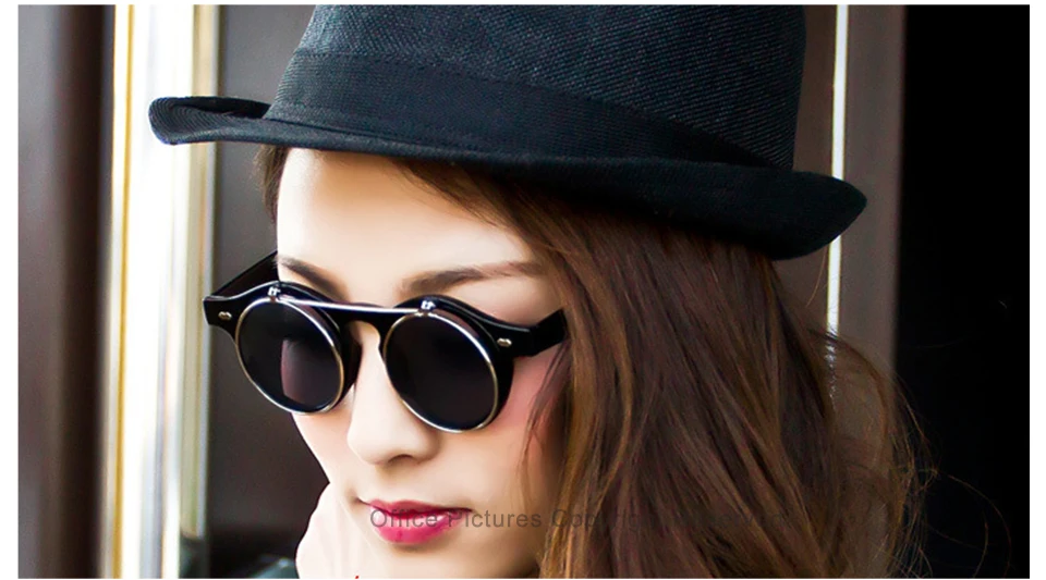 jumlai new fashion design sunglasses color frame Metal ring round high quality sunglasses for women lot (9)