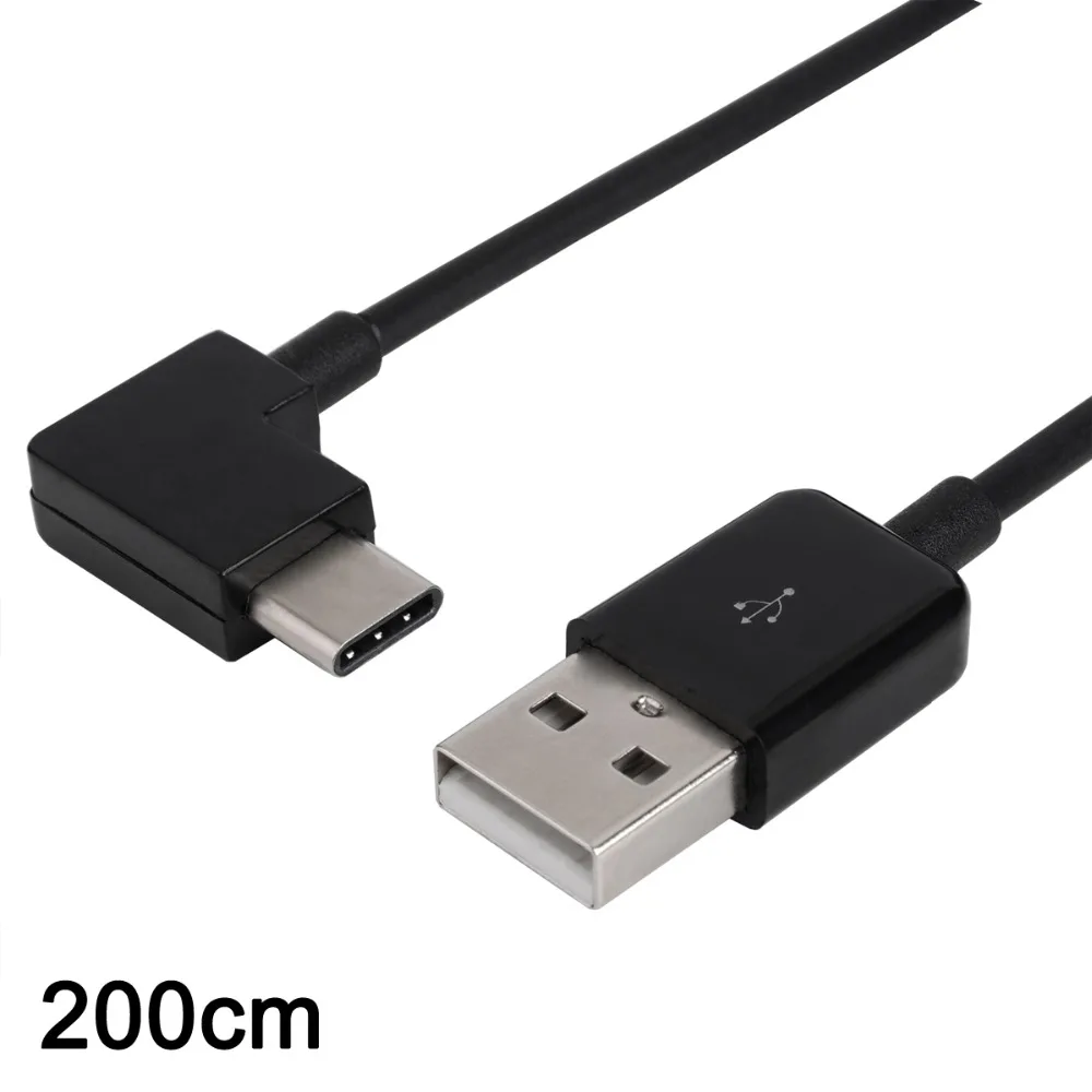 

200cm USB3.1 Type-c data cable 90 degreed right angled USB-C to USB2.0 male charge & data cable for mobile phone & tablet