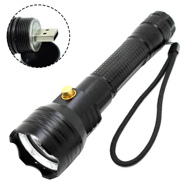 

Built-in Battery USB Rechargeable Diving Flashlight XM-L2 U2 LED Dive Torch Light Lamp Underwater Flashlights Waterproof Lantern