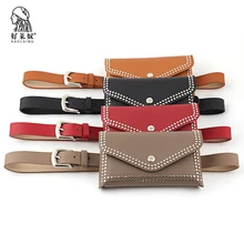 Высококачественные кожаные поясные сумки для женщин поясная сумка с заклепками поясная Сумка дорожная поясная сумка маленькая сумка для телефона сумки оптом