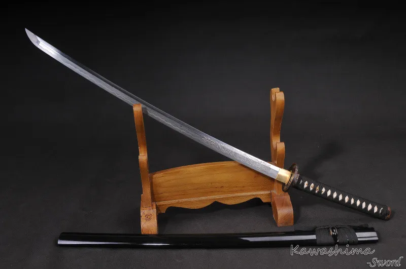 Grade A Katana Damasucs Folded Steel Clay Temper Blade Engraved Pattern Sharp Ready for Battle