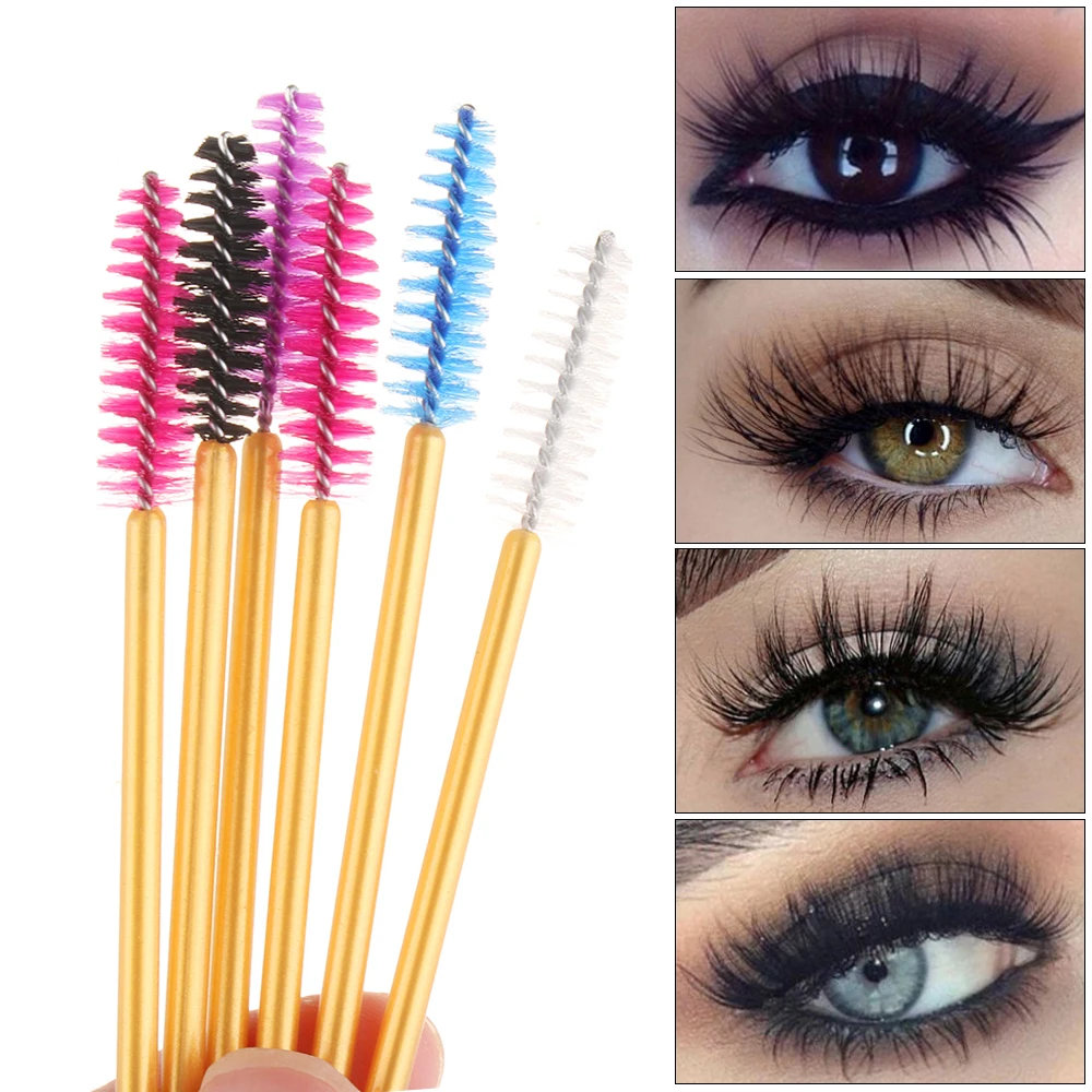 

50Pcs/Pack Disposable Micro Eyelash Brush Mascara Eyebrow Applicator Wand Comb Eye Lashes Grafting Brushes Makeup Tools Kit