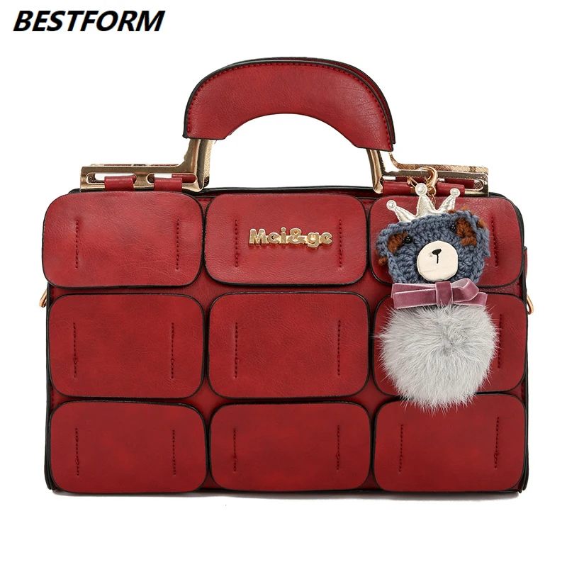 

BESTFORM Fashion Women Bags 2019 Summer Plaid Ladies Leather Handbags Flap Luxury Designer Shoulder Bags Cute Letter Totes