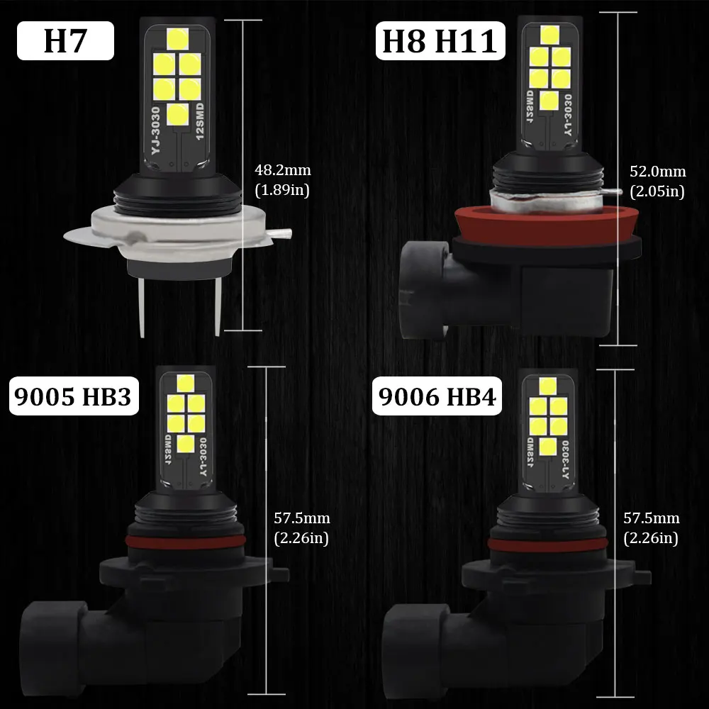 KAMMURI светодиодный противотуманный фонарь H1 H3 H7 H8 H11 H16 светодиодный HB3 9005 HB4 9006 P13W PSX26W PSX24W светодиодный лампы H27W 800 881 h27w2 h27w/2 авто противотуманных фар