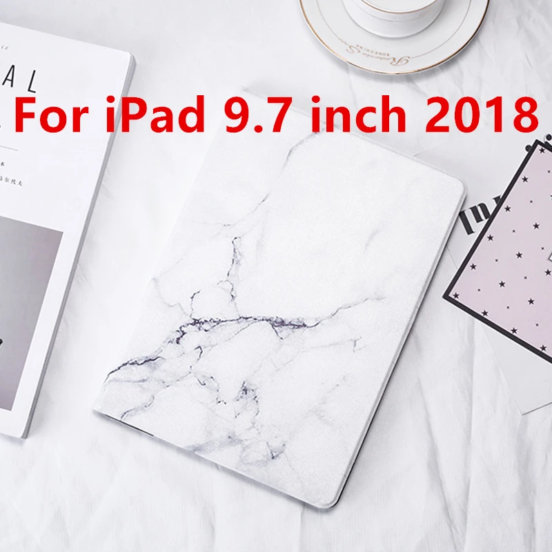 Для iPad 9,7 чехол жесткий мраморный узор планшет смарт-чехол для iPad 9,7 Air 1 2 Mini 1 2 3 4 iPad 2/3/4 Funda Capa+ ручка - Цвет: White 2018