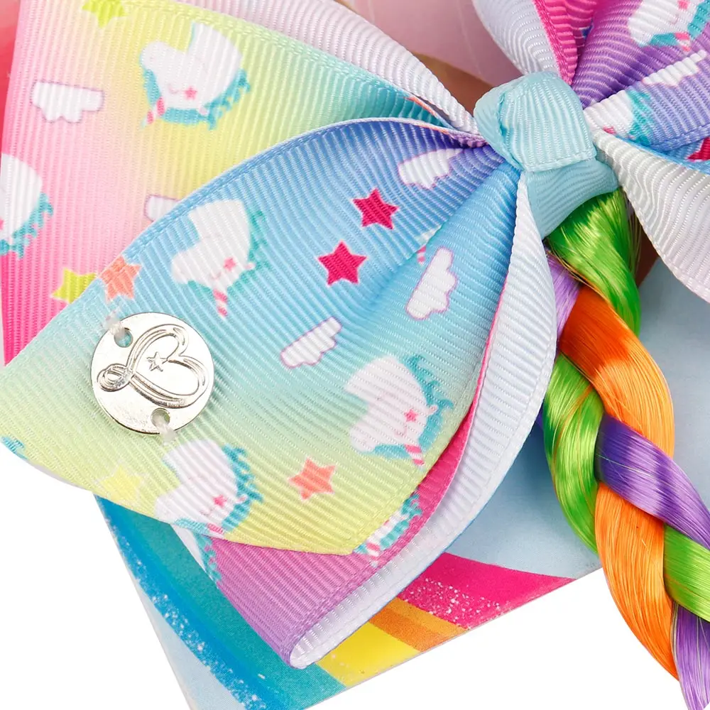 4.5 بوصة الكرتون مطبوعة الشعر القوس مع ذيل حصان حامل للفتيات التشجيع Hairbows ديزي 12 بوصة حامل إكسسوارات الشعر