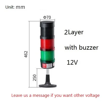 Безопасность стек настенный светильник Промышленный 5-слойный чехол стек светильник светодиодный сигнальный Маяк предупреждение светильник диск база Предупреждение светильник башня 12V 24V 110V 220V - Цвет: 2layer12Vwith buzzer