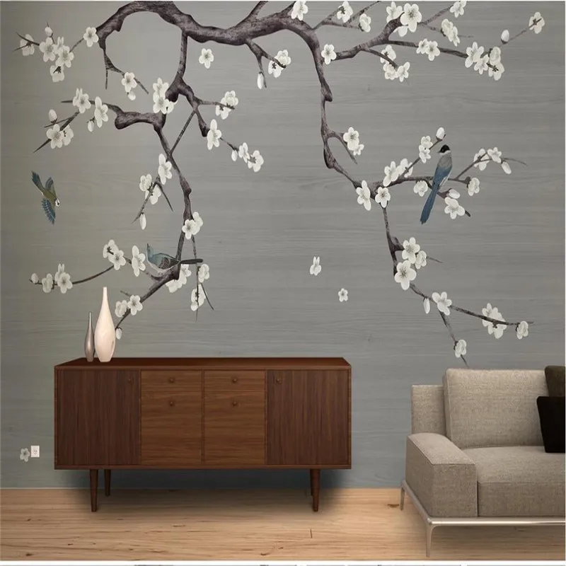 Professional custom 3d wallpaper murals Modern Chinese style birds and flowers series - high-grade waterproof materials Professional custom 3d wallpaper murals Modern Chinese style birds and flowers series - high-grade waterproof materials