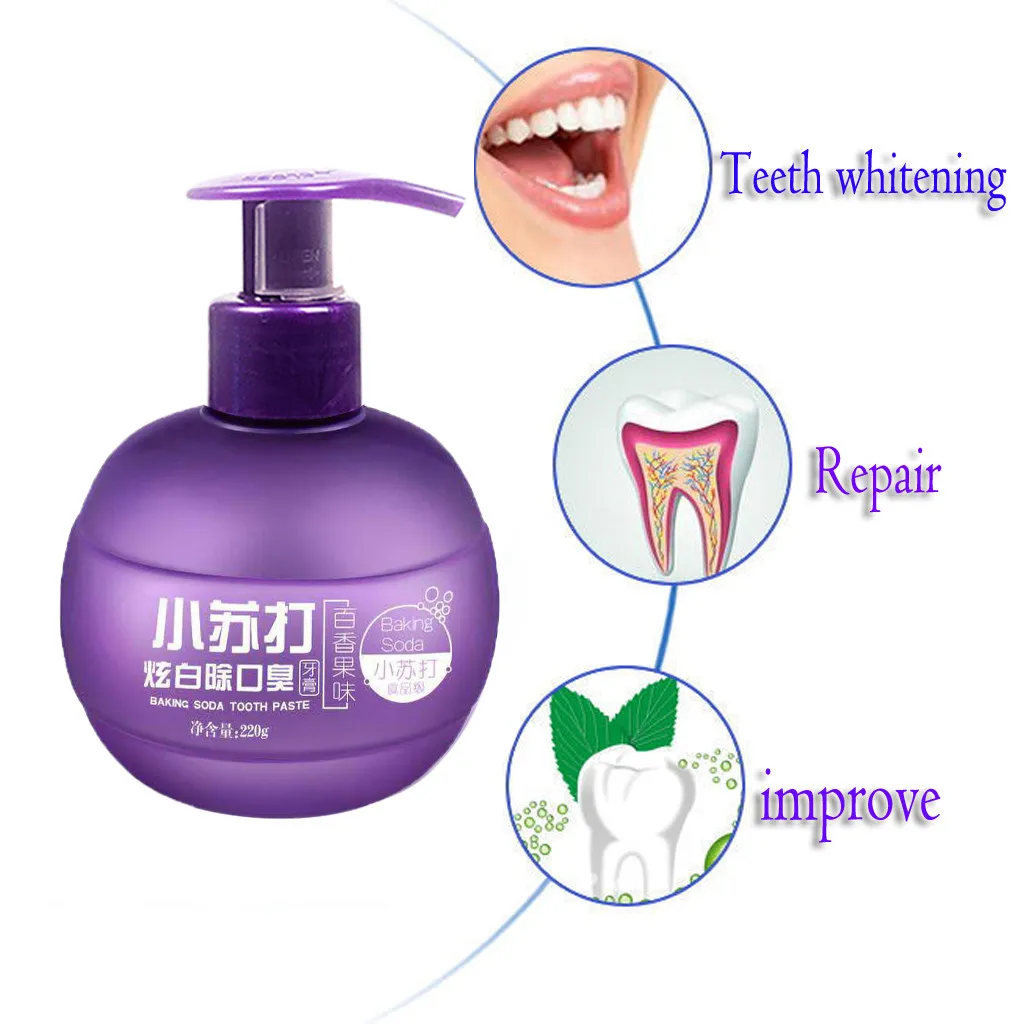 

Toothpaste 1PC Daily Use Teeth Care Press Baking soda Stain Removal Whitening Fight Bleeding Gums Toothpaste Professional July5