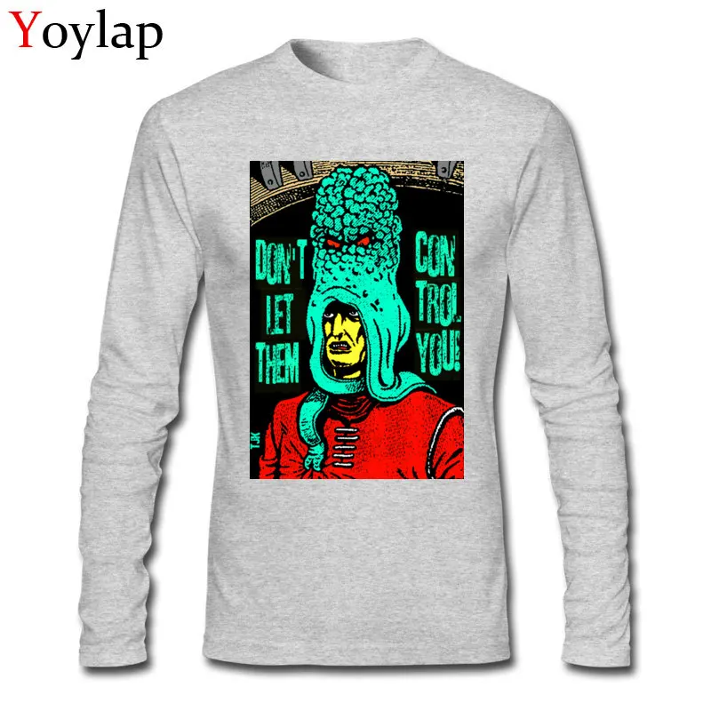100% Cotton Men Long Sleeve Tops T Shirt Mind Games In Aqua Printed On Summer/Fall T Shirt Slim Fit Family Round Neck Tee-Shirt Mind Games In Aqua grey