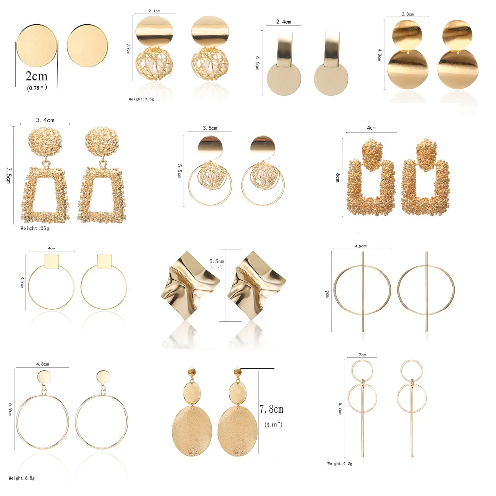 Новые золотые металлические серьги для женщин и девушек, круглые геометрические серьги, индийские серьги, аксессуары для женщин, винтажные круглые серьги