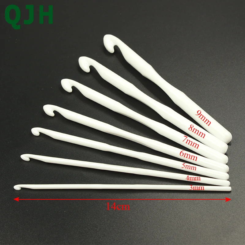New-Product-7pcs-Pure-White-Plastic-Crochet-Hooks-Knit-Needles-Weave-Craft-Knitting-Needle-DIY-Crafts (2)