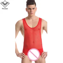 Wechery нижнее белье Мужской экзотический клубный комбинезон чулок для тела мужской Цельный купальник Красный Синий Белый Черный Формирователи