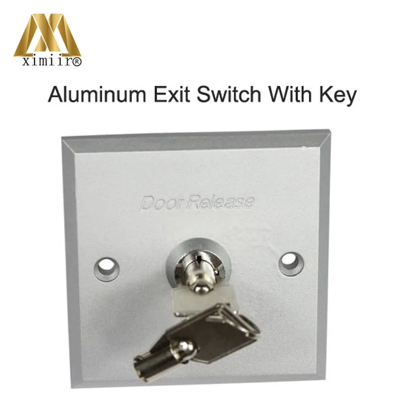 

X08K aluminum door exit button switch with key push button for access control system door release switch