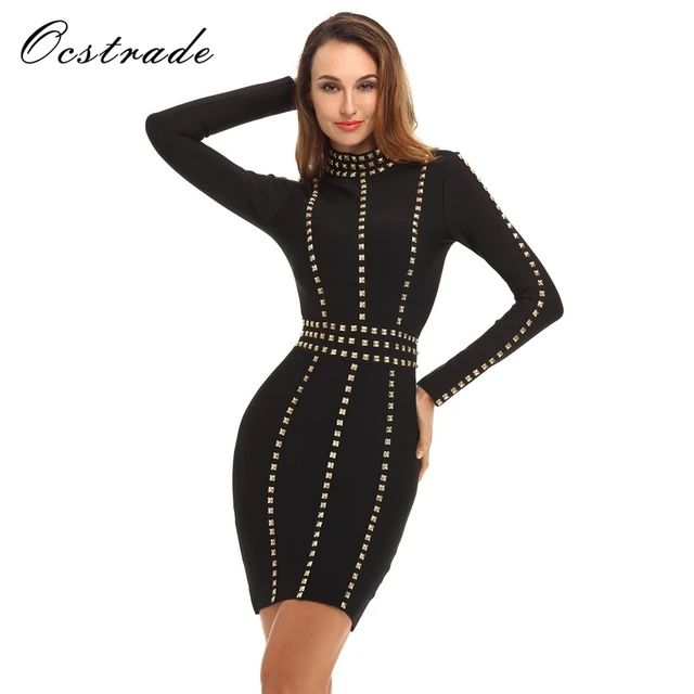 High Neck Bandage Dress