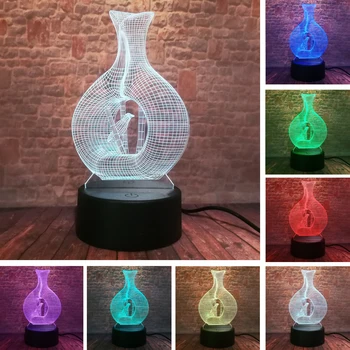 

Creative Fashion Newest 3D LED Bird Lamp Bird Cage Night Light 7 Color Changing Gradient Table Bedroom Home Decor Xmas Kid Gifts