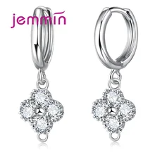 Высокое качество Настоящее серебро 925 проба микро Мозаика Кристалл серьги тонкой работы ювелирных изделий поиск для женщин Свадебные украшения