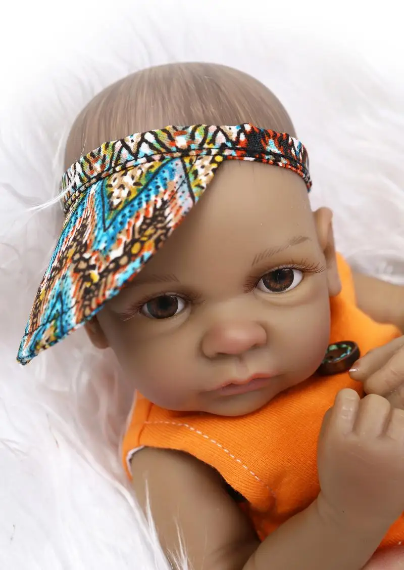27 см мини Reborn Baby Doll лимитированная коллекция New Born черный Bebe Куклы прекрасный