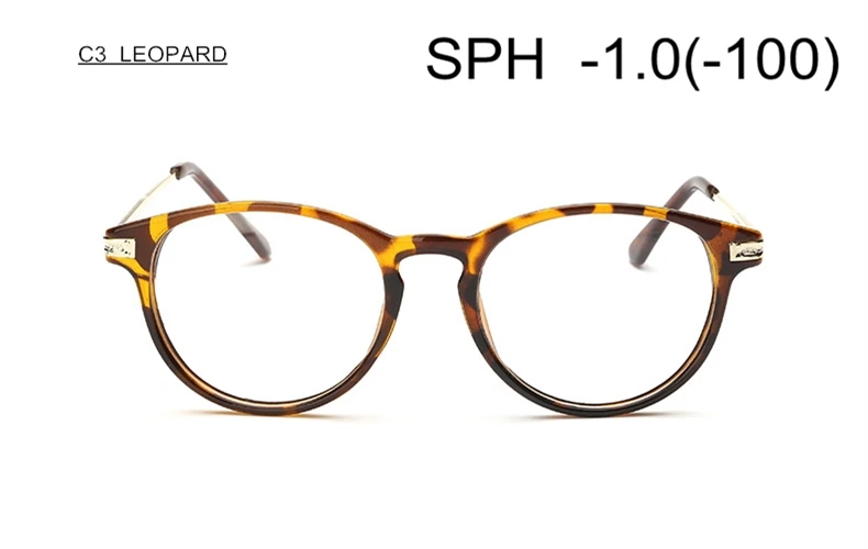SPH-0,5-1-1,5-2-2,5-3-3,5-4-4,5-5-5,5-6 диоптрий высокого класса близорукость очки для мужчин и женщин готовые близорукие очки F171 - Цвет оправы: C3 (-1.0)