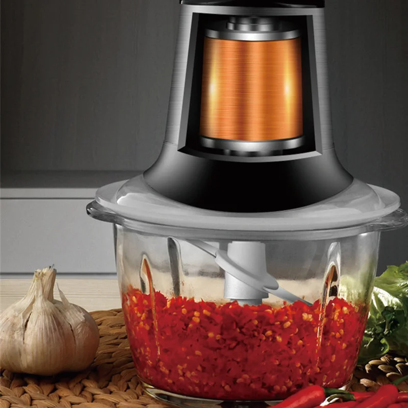 Household Food Processor Meat Kitchen Blender Stainless Steel kitchen tools Meat Grinder Chopper Electric Mincing Machine