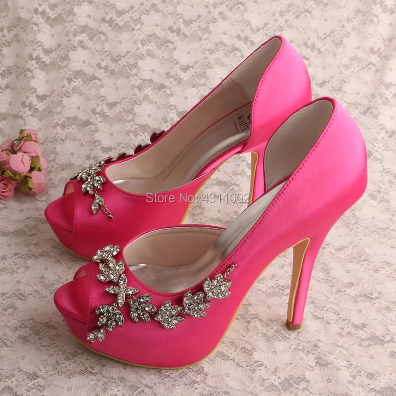 Custom Handmade Women's High Heel Shoes Ivory Satin Wedding Bridal Shoes with Platform
