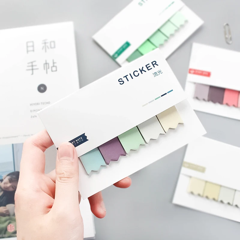

AC31 Simple Gradient Color Candy Solid Memo Pads Sticky Notes Paper Stickers Bookmarks Student Stationery School Office Supply