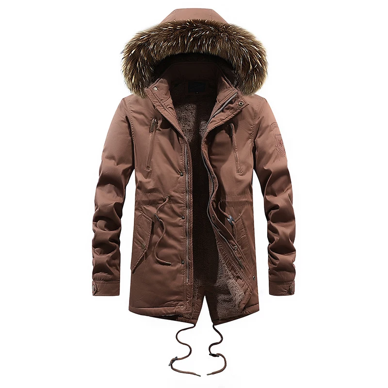 black khaki Vestes Green Capuchon Hommes Épais De Outwears Fourrure Épaississent Cachemire yellow Manteau Homme Parka Loldeal À Collor Parkas uiXZPkO