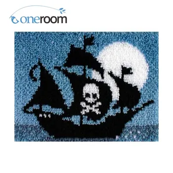 

a pirate boat Hook Rug Kit DIY Unfinished Crocheting Yarn Mat Latch Hook Rug Kit