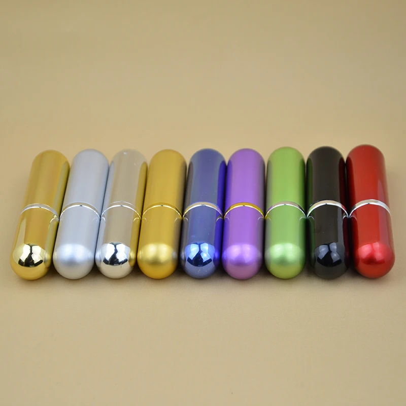 10colors 1pieces 5ml Refillable Portable Mini perfume bottle&Traveler Aluminum Spray Atomizer Empty Parfum Bottle Free Shipping