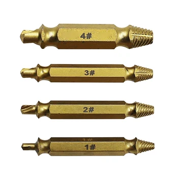 

4 Pcs Screw Extractor Drill Bits High Speed Steel Damaged Screw Remover Set