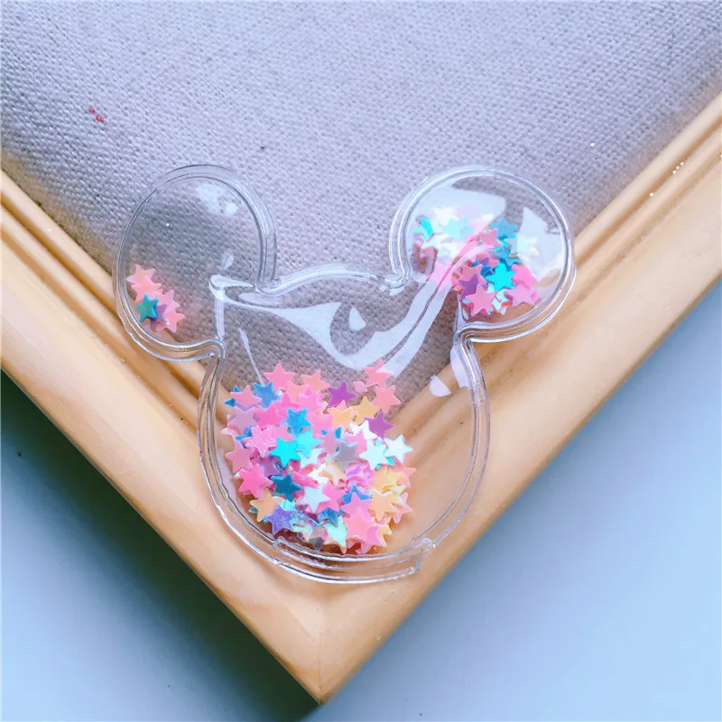 5,8*6,2 см, 12 шт./лот, прозрачные Блестящие Блестки, аппликация в виде ...