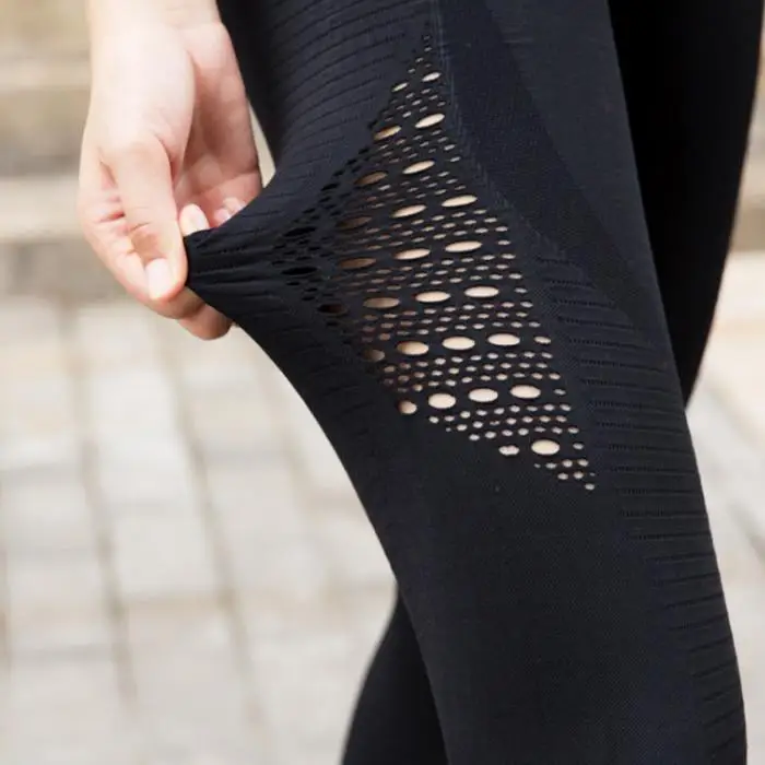 Новые женские брюки для йоги с высокой талией, Бесшовные дышащие тонкие брюки LMH66