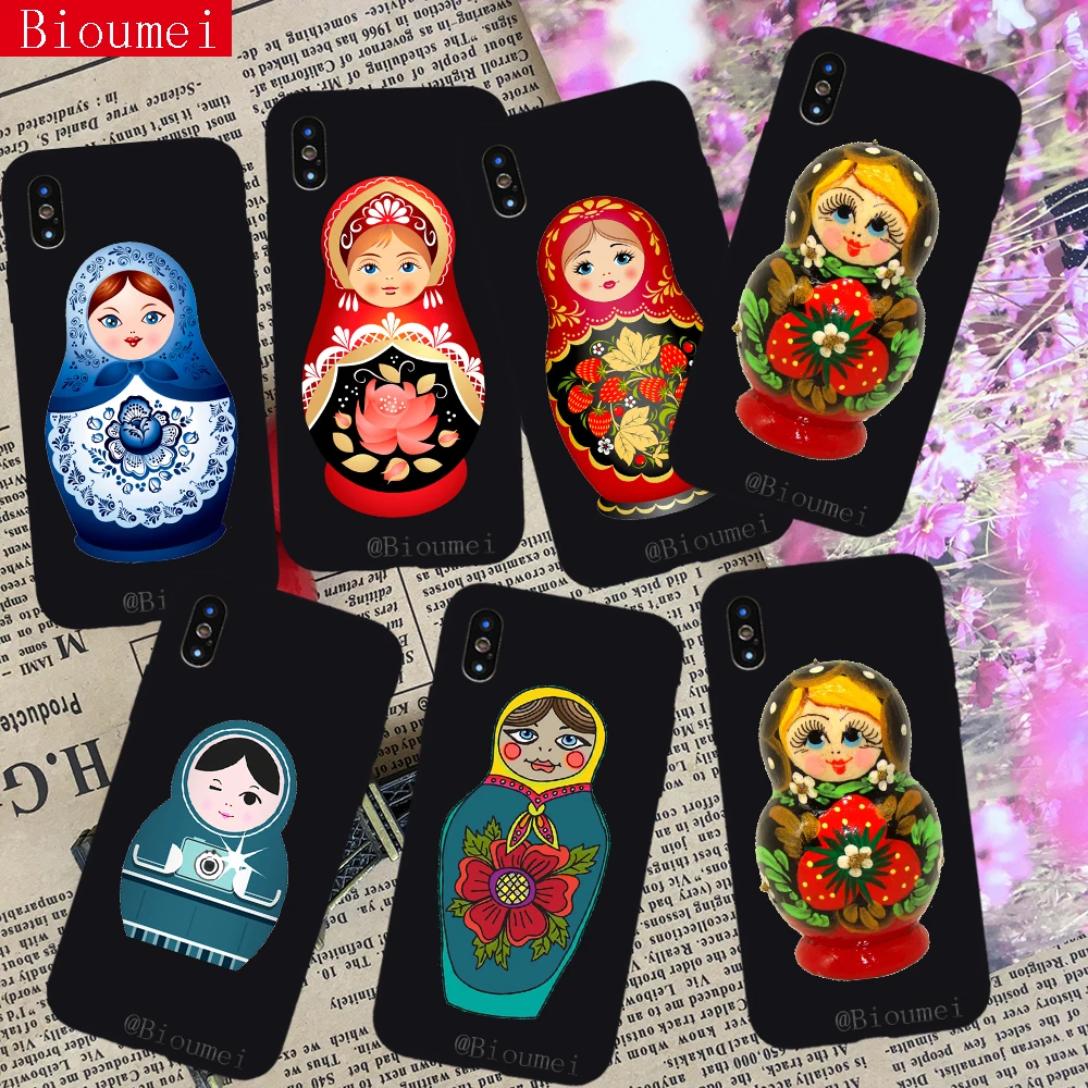 

Bioumei Soft TPU Case for iphone XS XR XS Max Nice russian dolls Cover Case for iphone 7 8 6 6S Plus X case 20