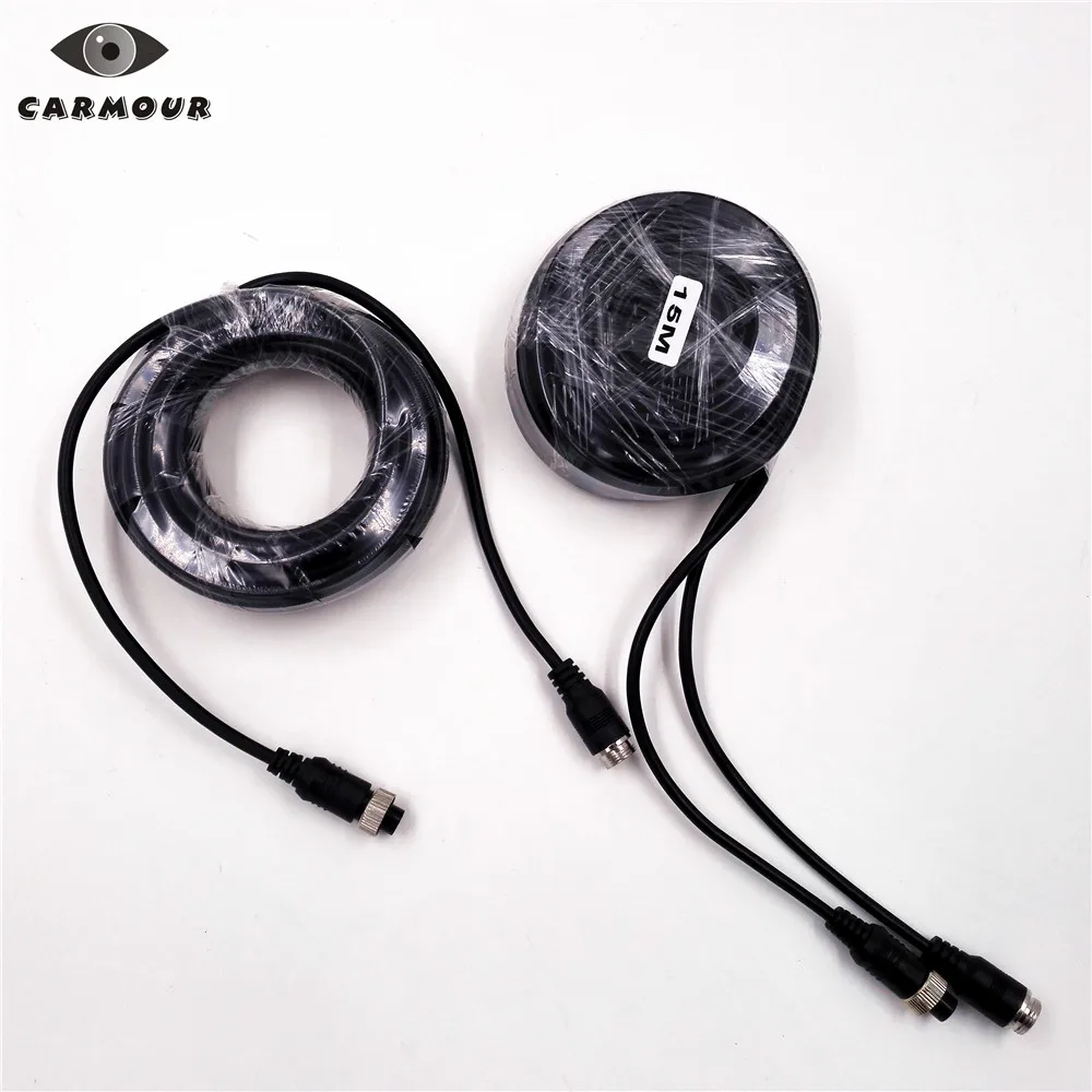 

CARMOUR 1PCS 10m 15m 4 Pin Video Cable for 4 Split 7 inch Monitor and Camera