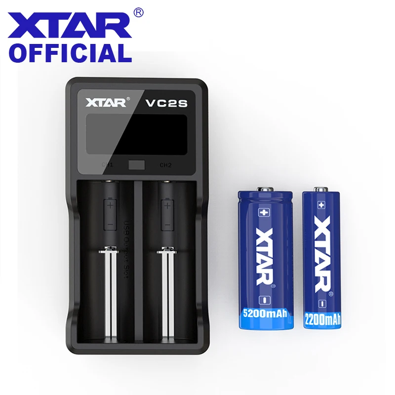 

XTAR VC2S Charger LCD VC2 S 18650 Battery Charger Travel Power Bank 3.6V/3.7V Li-ion Batteries 18650 26650 Battery Chargers XTAR